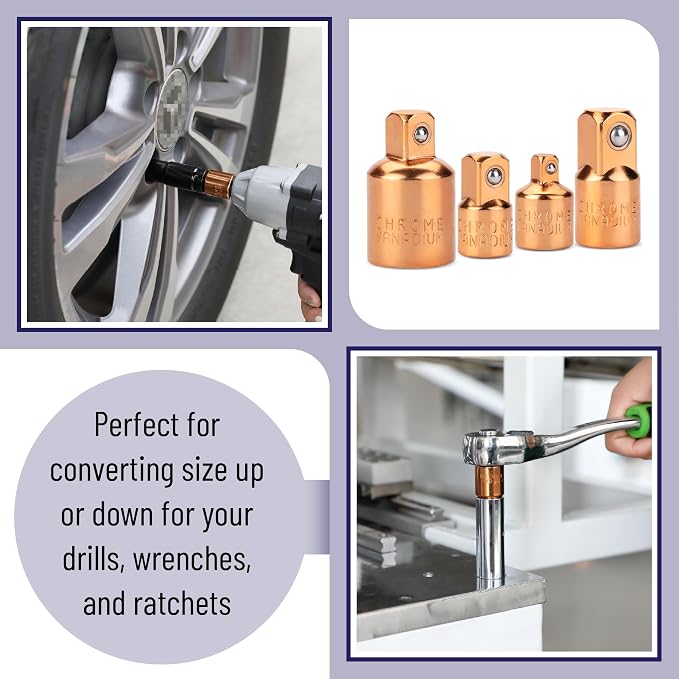 Bates- Impact Socket Adapter and Reducer Set, Rose Gold, Impact Socket Adapter - Image 5