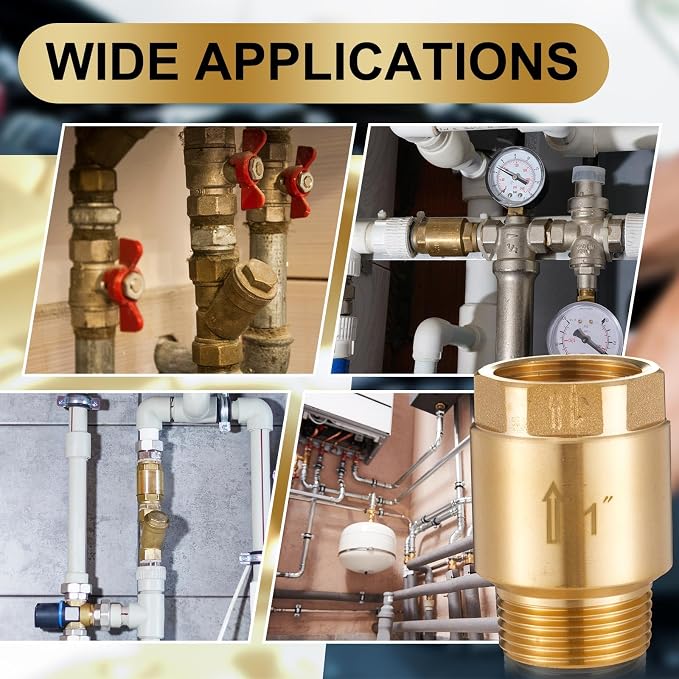 Zonon 1 Pcs 1 Inch Check Valve One Way Brass Non Return in Line Check Valve - Image 6