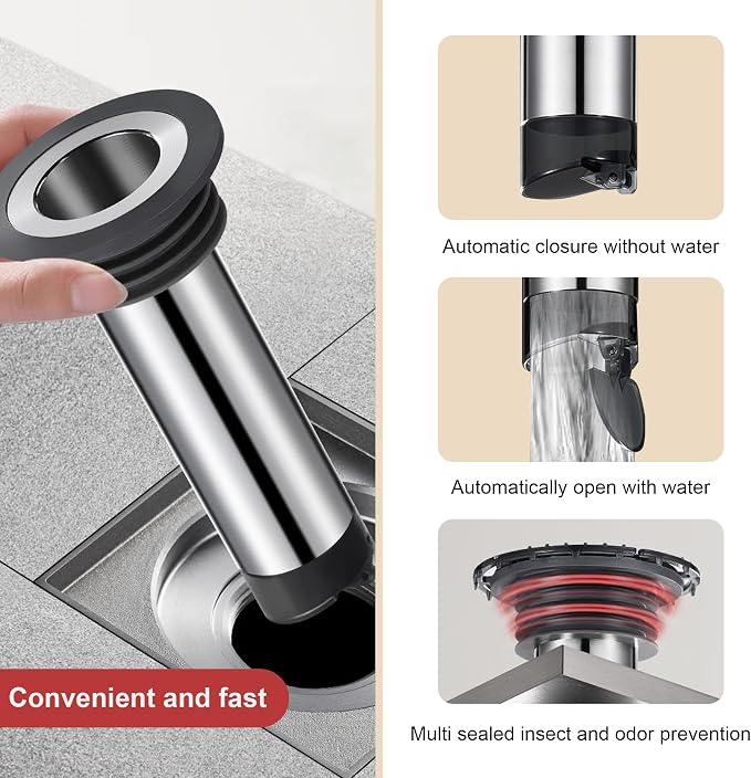 Stainless Steel Extended Anti Odor Floor Drain, Prevent Odor Dispersion in - Image 4