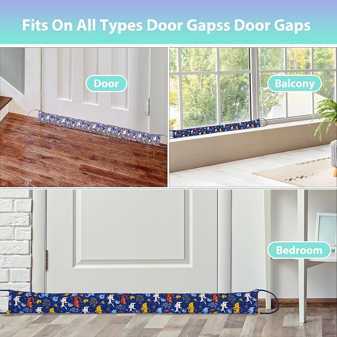 Weighted Door Draft Stopper, 2 Pack 40 Inch Under Door Blocker, Bottom of Door - Image 7