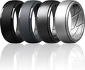 ThunderFit Men's Silicone Rings 10mm Wide 2.5mm Thick Rubber Bands, Breathable, Variety Multipack 1-10