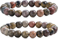 Bivei Natural Gemstone Semi Precious Healing Crystals Handmade Stretchy Round Beads Bracelet,Stocking Stuffers for Women Enhance Positive Energy
