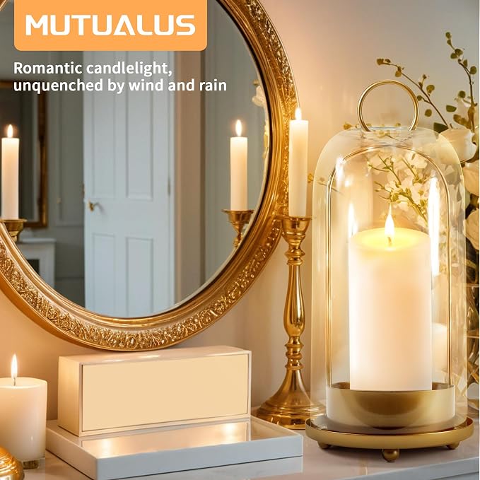 Hurricane Glass Candle Holder, Large Brass Lanterns Hurricane Candlestick Holder - Image 5