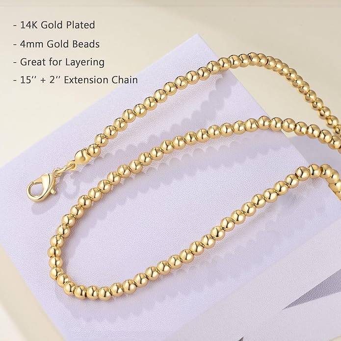 Natural Freshwater Baroque Pearl Necklace 14K Gold Plated Dainty Choker Necklace for Women Girls Snake Chain/Cuban Link/Paperclip/Ball Beaded Chain/Tennis Chain Fashion Jewelry for Gift
