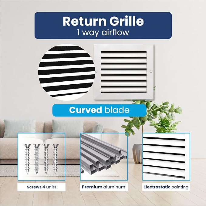 20x20 Aluminum Wall Ceiling Air Return Vent Cover HVAC Rustproof Grille - Image 4