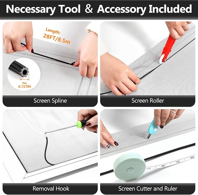 Secopad Window Screen and Screen Door Mesh Repair Kit, 48in x 118in | - Image 3