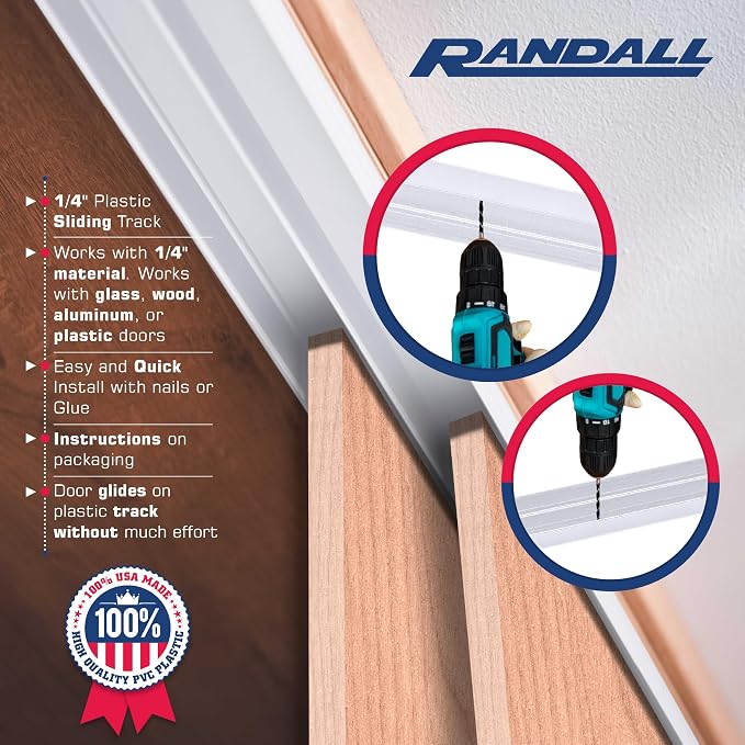 Randall Manufacturing 1/4" Plastic Sliding Door Track - Image 6
