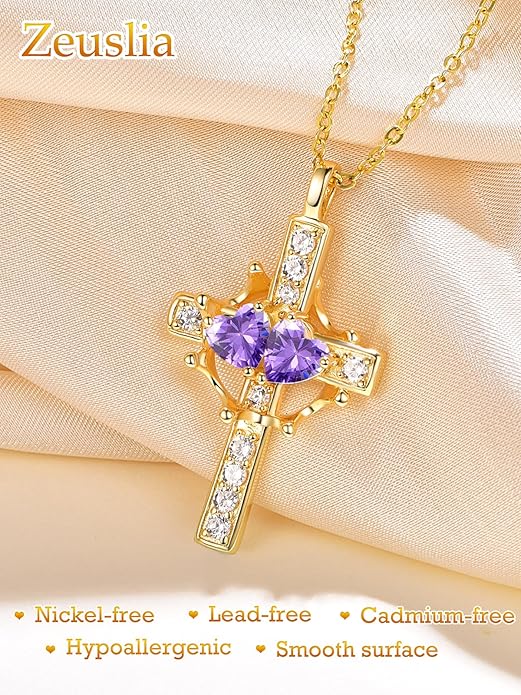 Valentine's Day Gifts for Wife 925 Sterling Silver Double Birthstone Pendant Necklaces I Love You for Always and Forever Necklace Anniversary Birthday Gifts for Wife Girlfriend Mom Her