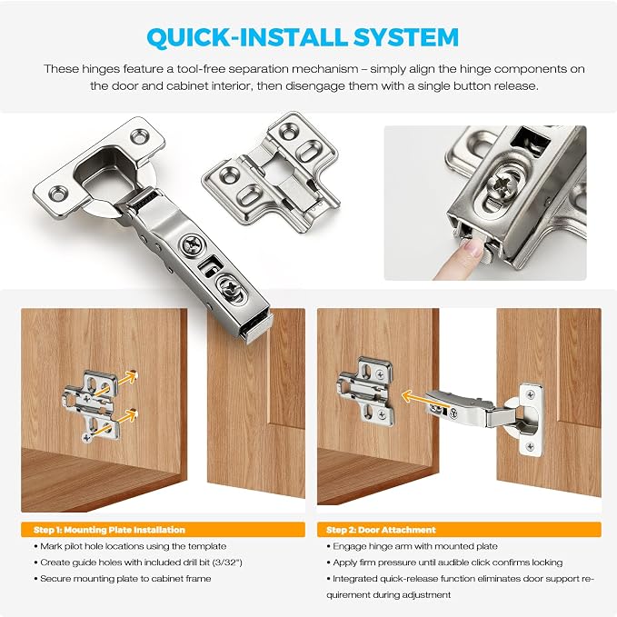HOME EDIT 10 Pairs 20 Pack European Full Overlay Soft Close Cabinet Hinges | - Image 5