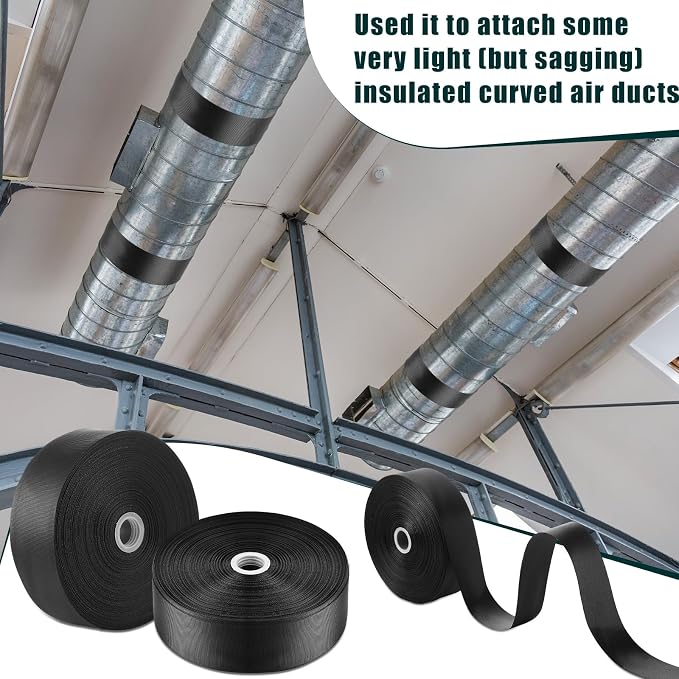 Frienda 2 Rolls Heavy Duty Duct Strap, 400 ft X 1.97 Inch Black Duct Aid - Image 5