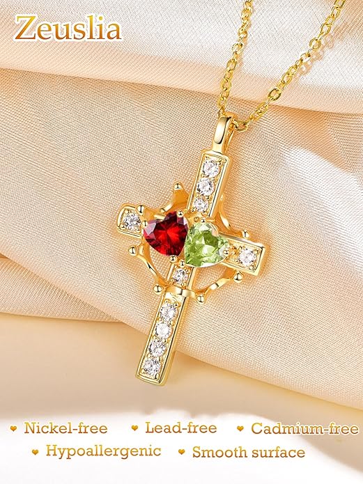 Valentine's Day Gifts for Wife 925 Sterling Silver Double Birthstone Pendant Necklaces I Love You for Always and Forever Necklace Anniversary Birthday Gifts for Wife Girlfriend Mom Her
