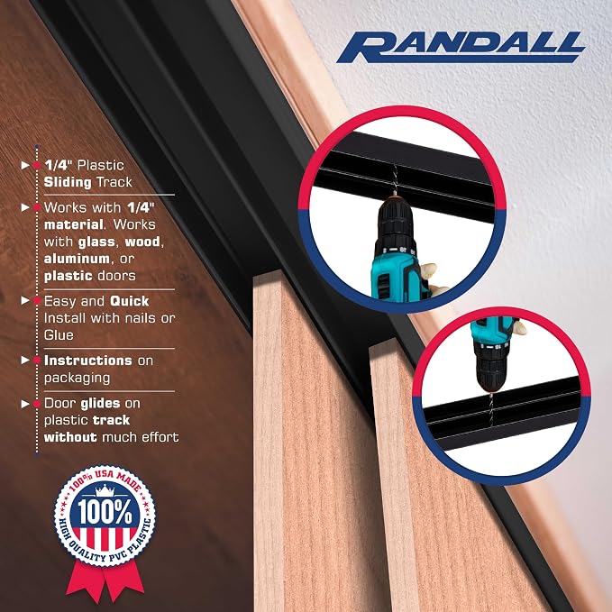 Randall Manufacturing 1/4" Plastic Sliding Door Track - Image 6