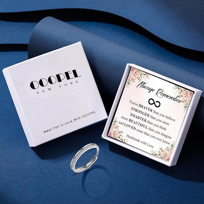 OOOPEL Sterling Silver Adjustable Ring S925 Silver Rings for Women Cubic Zirconia Twist Love Knot Dainty Ring Silver Minimalist Open Finger Rings Silver Thumb Sterling Silver Ring
