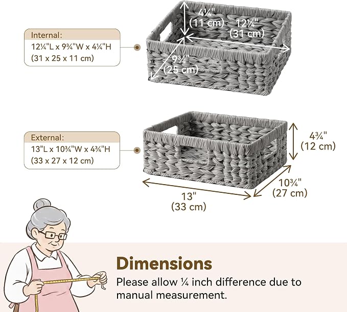 GRANNY SAYS Wicker Baskets for Organizing, Wicker Storage Baskets for Shelves - Image 7