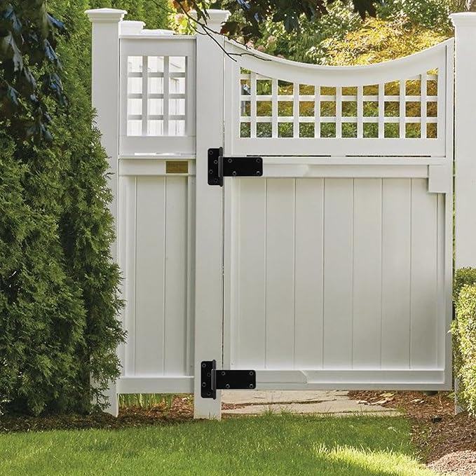 6 Pack 5” Heavy Duty Gate Hinges, 260 Lbs Capacity Black Door Hinges | T Gate - Image 5