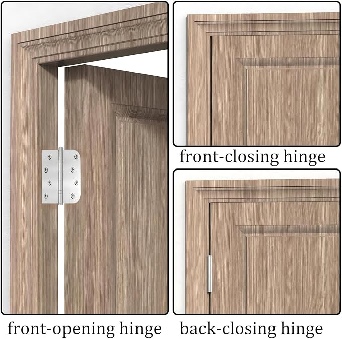 Ball Bearing Door Hinges, 4 Inch Stainless Steel Brushed Nickel, Non-Removable - Image 7