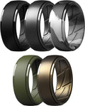 ThunderFit Men's Silicone Rings 10mm Wide 2.5mm Thick Rubber Bands, Breathable, Variety Multipack 1-10