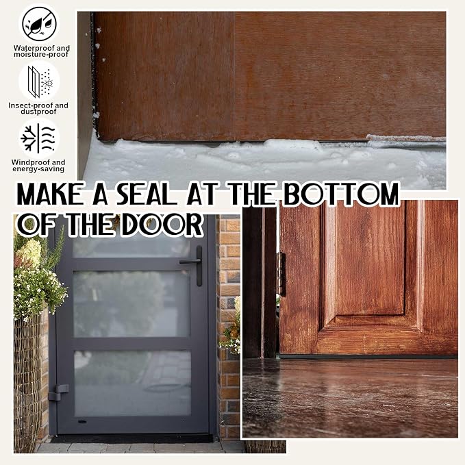 Pushglossy 2 Pcs 36" Kerf Door Sweep Slide on Black | 1-3/4" Wide Vinyl Seal - Image 5