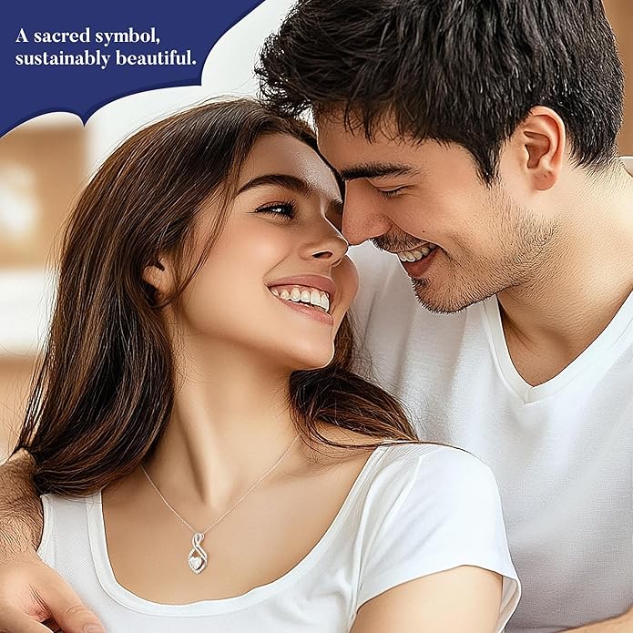 MOOSEA Valentines Gifts for Her, Infinity Moissanite Pendant Necklace, 1-3ct Lab Created Moissanite Necklace 925 Sterling Silver Anniversary Birthday Wedding Gifts for Women Wife Her