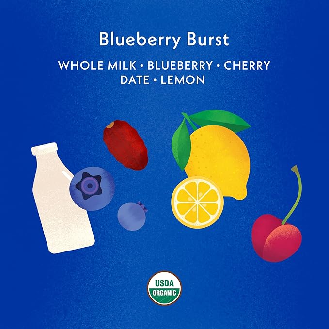 Once Upon A Farm Organic Smoothie Melts with Milk from Pasture Grazed Cows, Blueberry Burst, Non GMO, Kosher, 1 Ounces (Pack of 8)