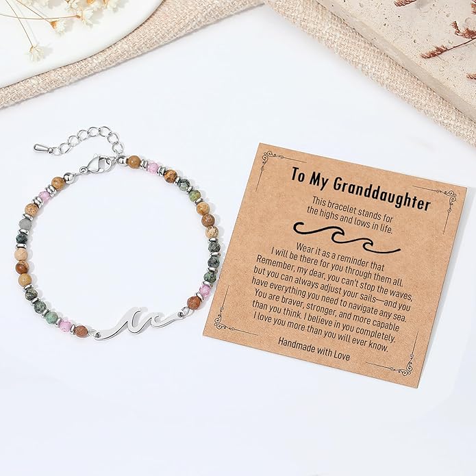 TONY & SANDY Friend Gifts for Women, Unique Valentine's Day Gifts for Her, Sister Gifts from Sister, Wave Bracelet, Christmas Birthday Gifts for Women, Bestie Friendship Bracelets