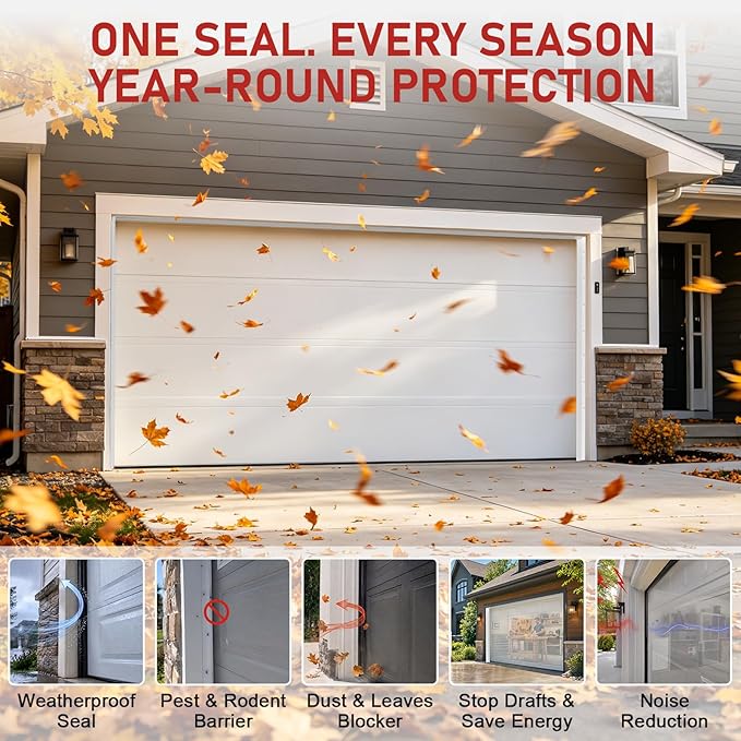 Garage Door Seal Top and Sides - 36 Ft Garage Door Weather Stripping Side Seal - Image 3