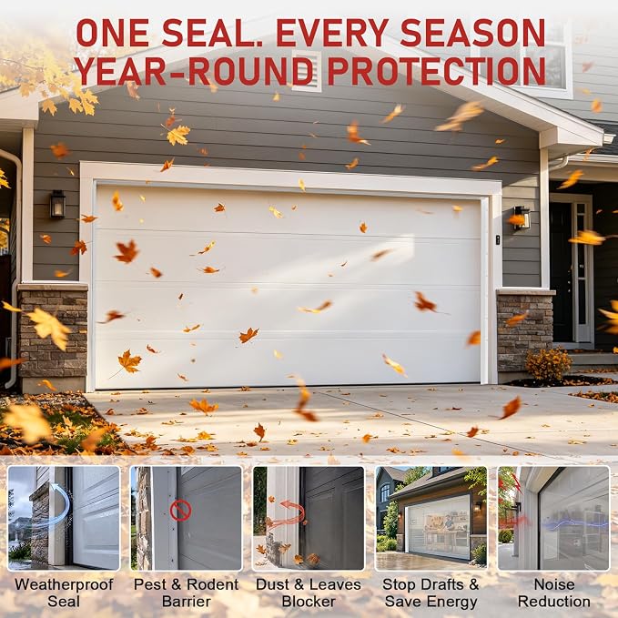 Garage Door Seal Top and Sides - 23 Ft Garage Door Weather Stripping Side Seal - Image 3