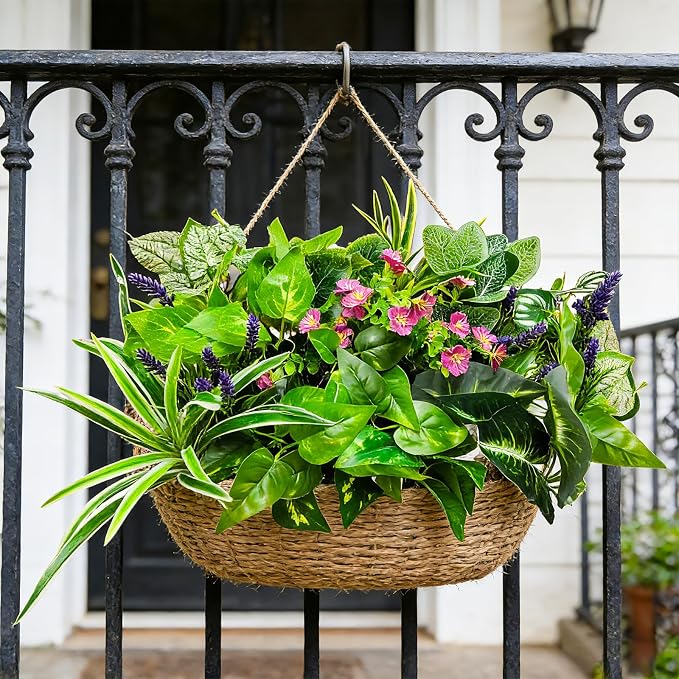 12 Pcs Artificial Plants for Outdoors Faux Greenery Leaves UV Resistant - Image 7