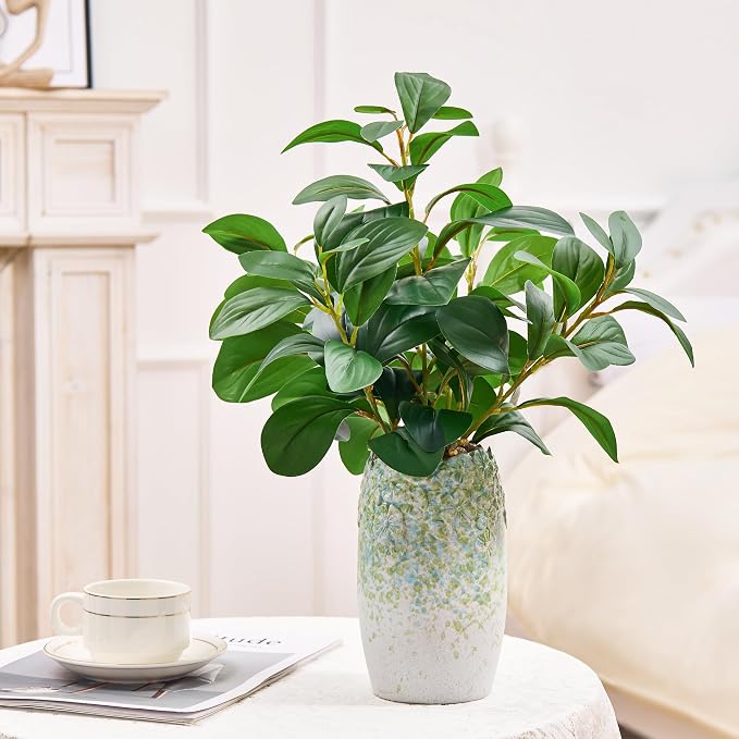 K&Y Realistic Artificial Potted Plants Olive Wild Fern Berry Decor Low - Image 2