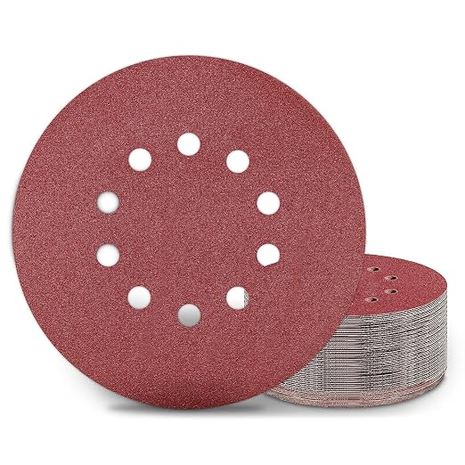 9 Inch 10 Holes Sanding Disc 100 Grit Drywall Sandpaper 30PCS by Awutzut