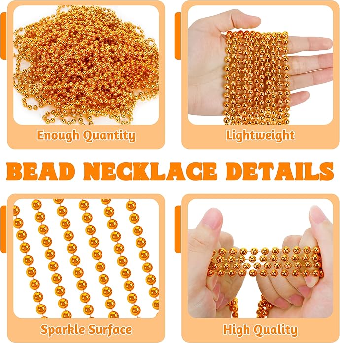 300PCS Mardi Gras Beads Bulk, Mardi Gras Beads Necklace, Parade Throw Accessories Set Decorations Party Supplies