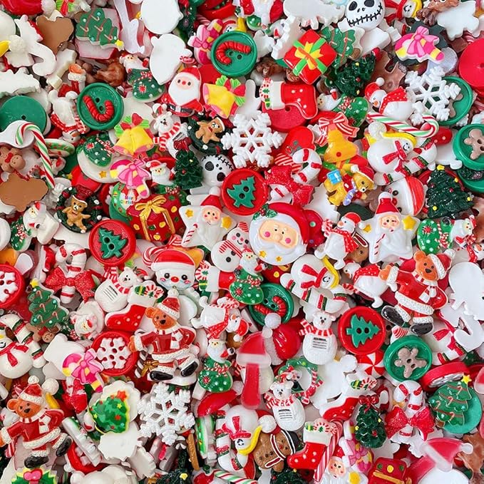 Ulalaza 100pcs Cute Slime Charms Mixed Set Resin Flatback for DIY Craft Making Ornament Scrapbooking Beads Assorted Candy Fruit Cake Trellis
