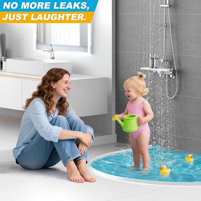 98" Shower Threshold Water Dam Silicone Shower Water Guard Collapsible Shower - Image 2