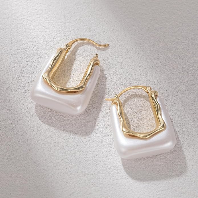 Acrylic Hoop Earrings Chunky Huggie Statement Vintage Earrings Cute Resin Drop Earring Trendy Jewelry Gifts for Women