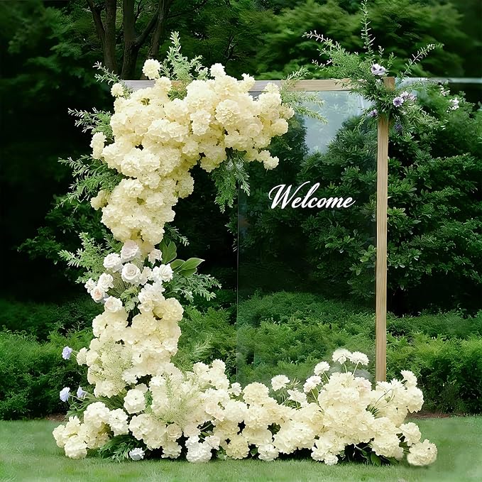 65Pcs Champagne Hydrangea Artificial Flowers Bulk, Realistic Silk Fake Flowers - Image 7