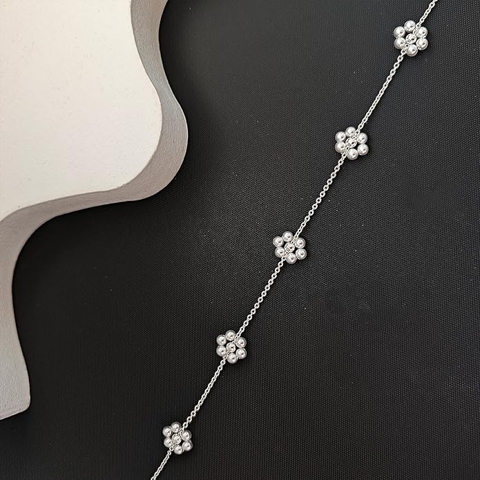 Zeffy Pearl Necklace 4MM/6MM/8MM Dainty Round Imitation Pearl Choker Necklace Wedding Pearl Necklace Delicate Jewelry for Women Simple Bridesmaid Jewelry Gifts