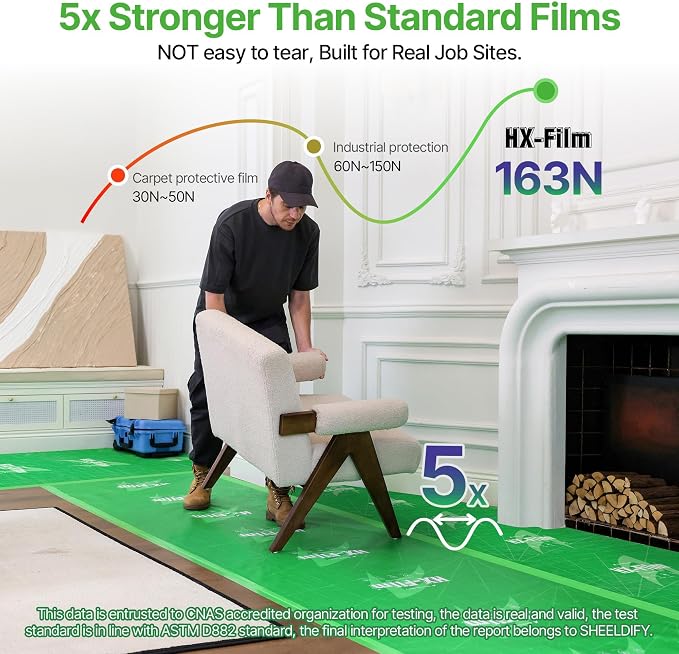 39"x100' Heavy-Duty Floor Protection | Construction Grade Carpet Protector | - Image 5