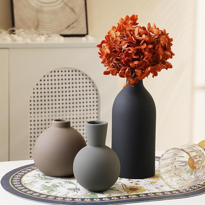 Ceramic Vase Set of 3, Vases Home Decor Rustic Farmhouse Decor Pottery Vases - Image 7