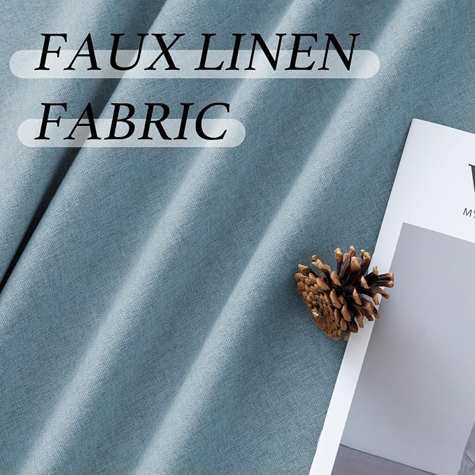 H.VERSAILTEX Room Darkening Curtains 84 inches Long 2 Panels Set, Faux Linen - Image 5