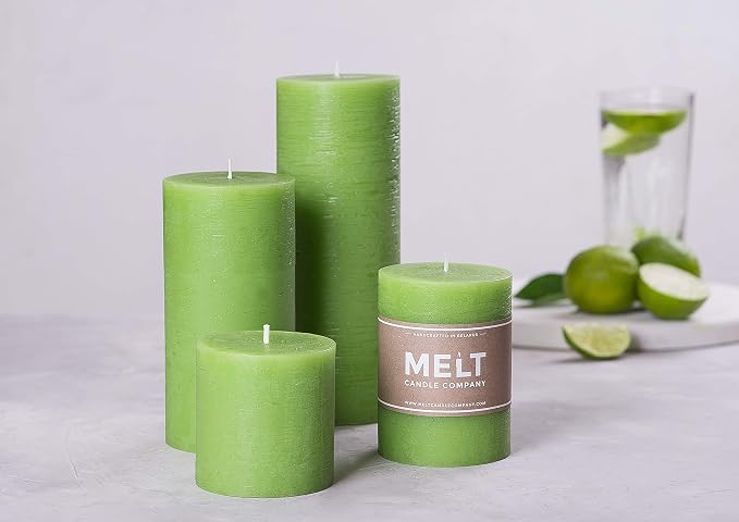 Set of 3 Pillar Candles 3" x 6" Unscented Handpoured Weddings, Home Decoration - Image 7