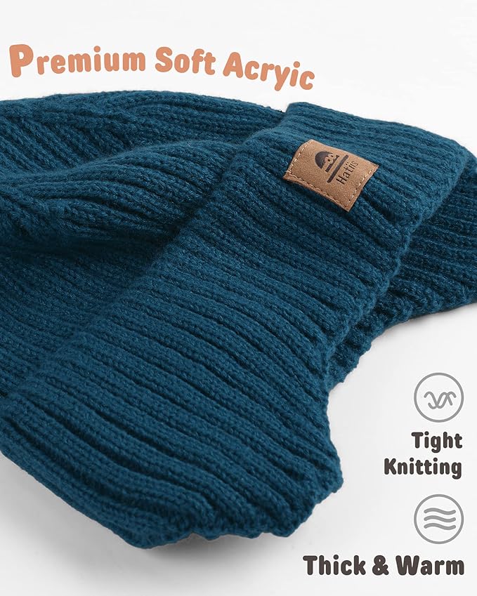 Baby Beanie Fleece Lined Toddler Winter Hat with Ear Flaps Little Girls Boys Warm Hats Cute Beanies for Kids