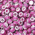 100Pcs Rhinestone Large Hole Beads Spacer Beads Rose Red European Craft Big Beads Large Hole Rhinestones Lampwork Murano Bead Fairy Wand Garden Beads for DIY Bracelet Necklace Jewelry Making Supplies