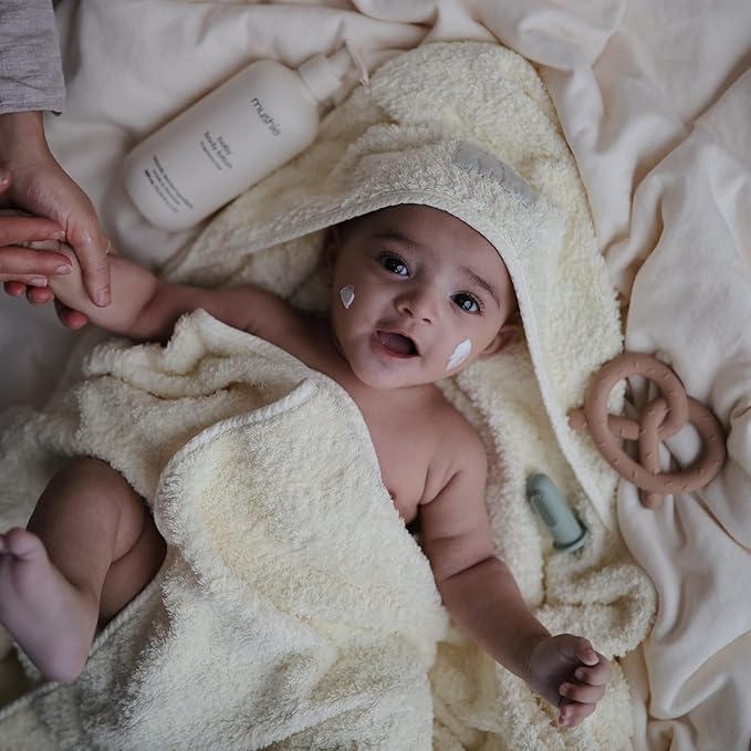 mushie Baby Organic Body Lotion | Moisturize, Soothe, and Hydrates Dry Skin | Made in Denmark, 13.53 fl oz (Fragrance Free)