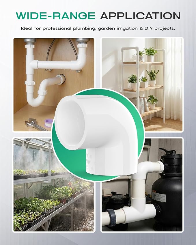 4 Inch PVC Fittings 90 Degree Elbow, Furniture Build Grade SCH40 White PVC Pipe - Image 7