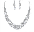 BriLove Women's Wedding Bridal Austrian Crystal Marquise Cluster Collar Necklace Dangle Earrings Set