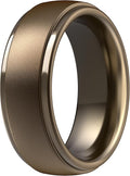 ThunderFit Silicone Rings for Men - 7 Rings / 4 Rings / 1 Ring Step Edge Rubber Wedding Bands 10mm Wide - 2.5mm Thick
