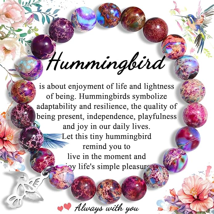 Leyung Hummingbird Gifts for Women, Inspirational Hummingbird Bracelet Jewelry Gifts, Christmas Birthday Retirement Gifts for Her Women Friends Sisters Mom