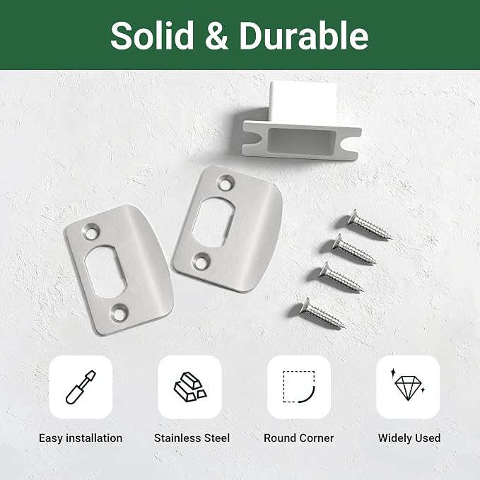 Door Strike Plate Univeral 2-1/4"x1-3/4" Door Lock Strike Plate, 2 Pack | - Image 5