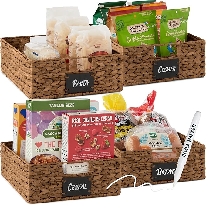 Best Choice Products Set of 4 16x12in Large Water Hyacinth Pantry Baskets by Unknown