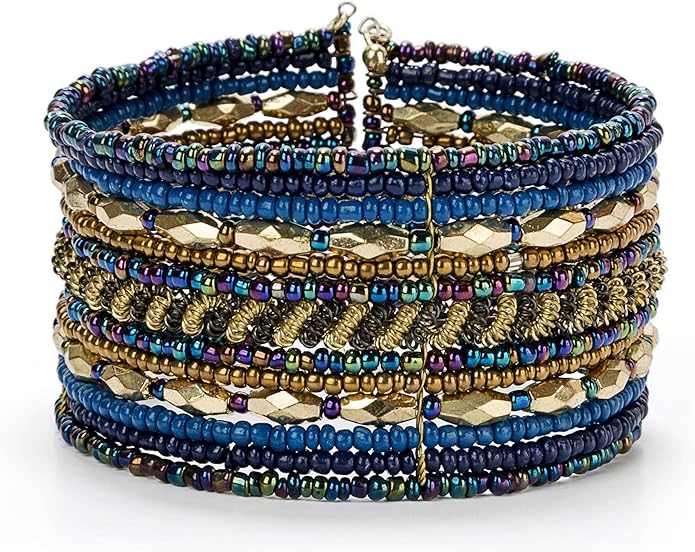 SPUNKYsoul Cuff Bracelets for Women Collection - Adjustable, Stylish Boho Inspired Beaded Bracelets, Trendy Stackable Beads, Ideal for Everyday Wear & Special Occasions